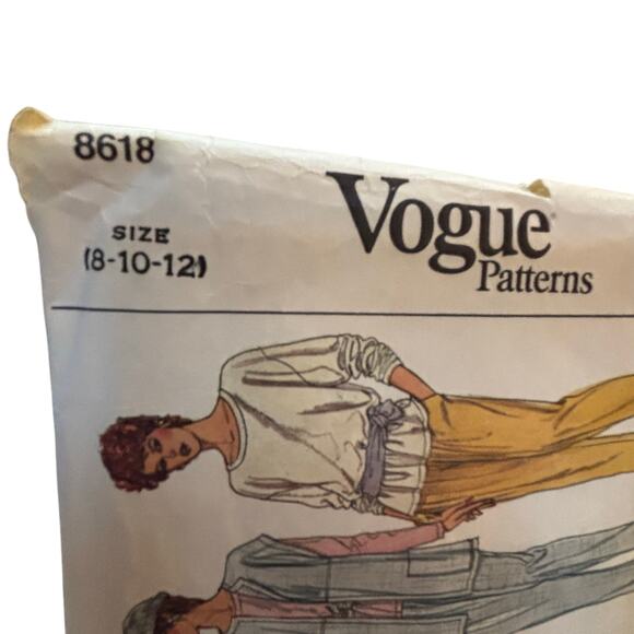 Vintage VOGUE PATTERN #8618 Size 8-12 sewing instructions uncut 90's casual set - Picture 2 of 5